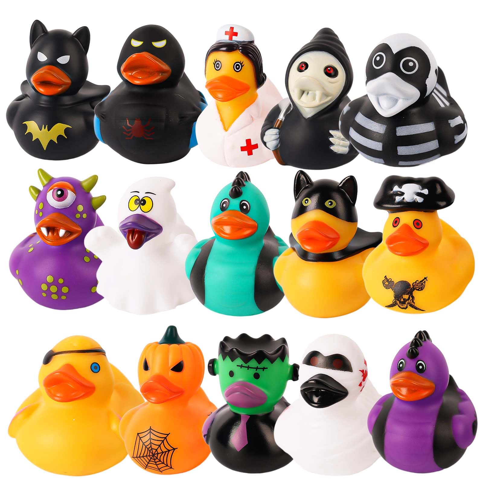 Rubber Duck Bath - เป็ดยางฮาโลวีน12/24/36ชิ้นเป็ดฮาโลวีน2.5นิ้วสำหรับรถจี๊ปมีตัวละครฮาโลวีนแบบใหม่ของเล่นเป็ดยาง