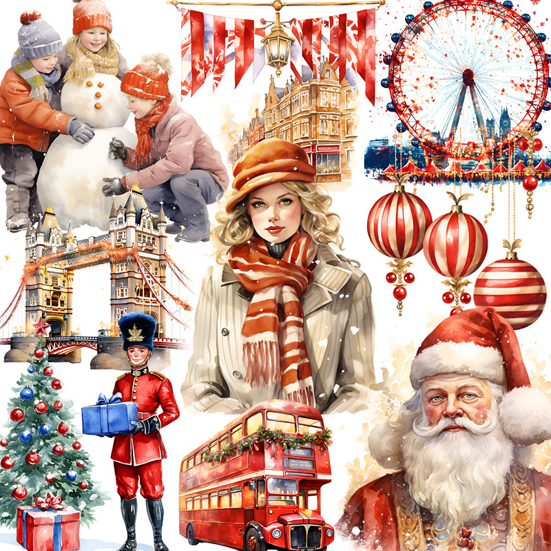 Kids Toys London - ลอนดอนคริสต์มาสสติกเกอร์งานฝีมือและสติกเกอร์สมุดของเล่นเด็กหนังสือสติกเกอร์ตกแต่ง DIY เครื่องเขียน