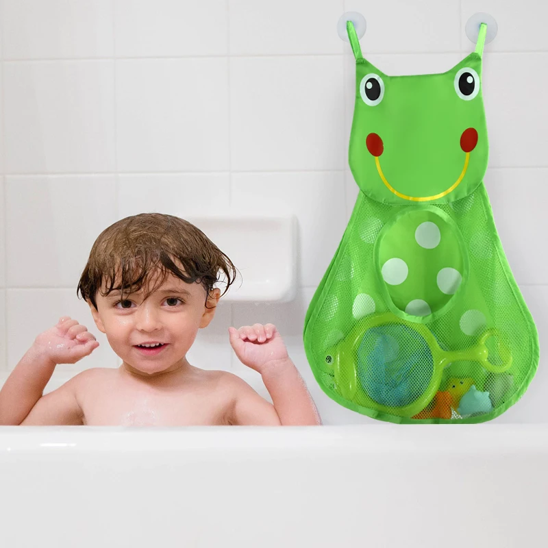 Kids Storage Toys - ถุงตาข่ายใส่ของเล่นในห้องน้ำเด็ก ลายการ์ตูนรูปสัตว์ ถุงตาข่ายเก็บของเล่นทราย พร้อมที่ดูดติดผนัง สำหรับเด็ก ตะกร้าใส่ของเล่นอาบน้ำเด็ก
