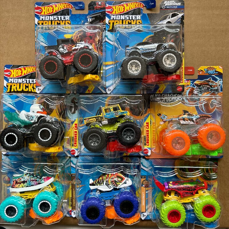 Hot Wheels Car Monster Trucks - รถของเล่นโมเดลไดแคสต์ฮอตวีลส์ มอนสเตอร์ทรัคส์ โบนเชคเกอร์ มัสเซิล ออฟโรด ของแท้