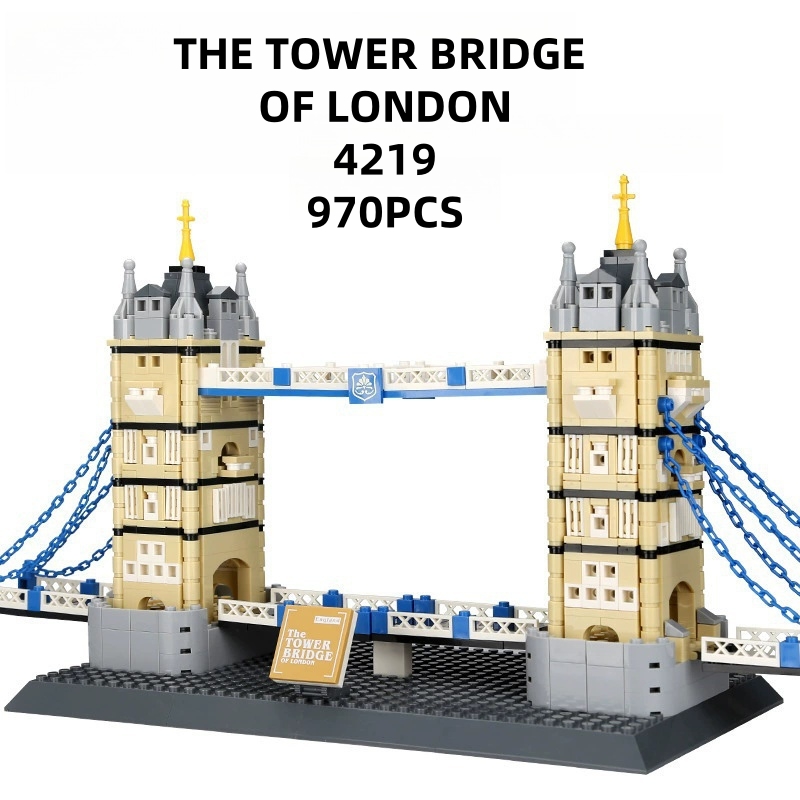 Kids Toys London - ของเล่นตัวต่อโมเดลอาคารทาวเวอร์แตร์คู่ สะพาน ลอนดอน สหราชอาณาจักร 970 ชิ้น