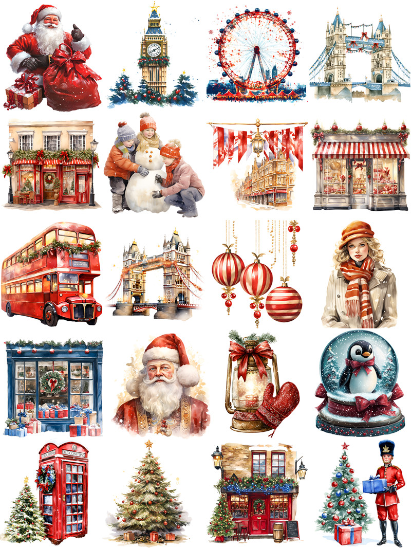 ลอนดอนคริสต์มาสสติกเกอร์งานฝีม - Kids Toys London บทวิจารณ์และราคา
