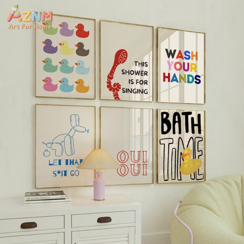 AZNM ภาพพิมพ์บนผ้าใบลายเป็ดยาง - Rubber Duck Bath บทวิจารณ์และราคา
