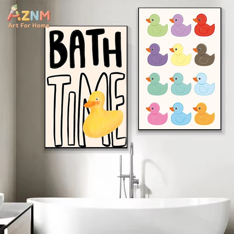 AZNM ภาพพิมพ์บนผ้าใบลายเป็ดยาง - Rubber Duck Bath บทวิจารณ์และราคา